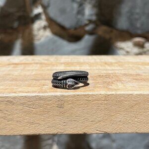 Gucci Antique Sterling Silver Garden Snake Ring